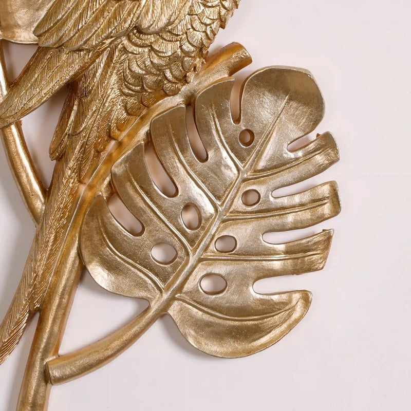 Tropical Parrot Wall Decor Gold