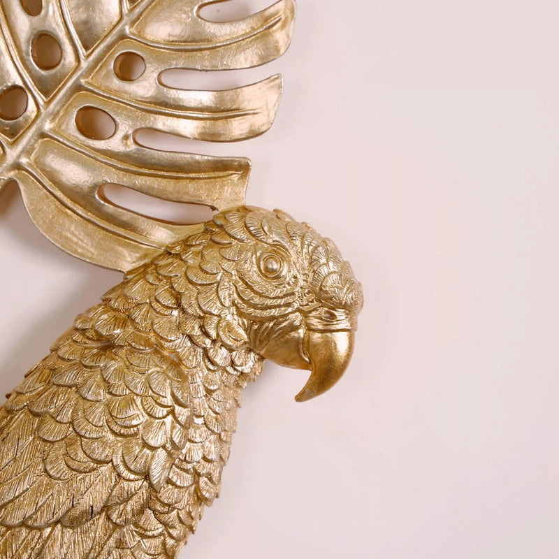 Tropical Parrot Wall Decor Gold