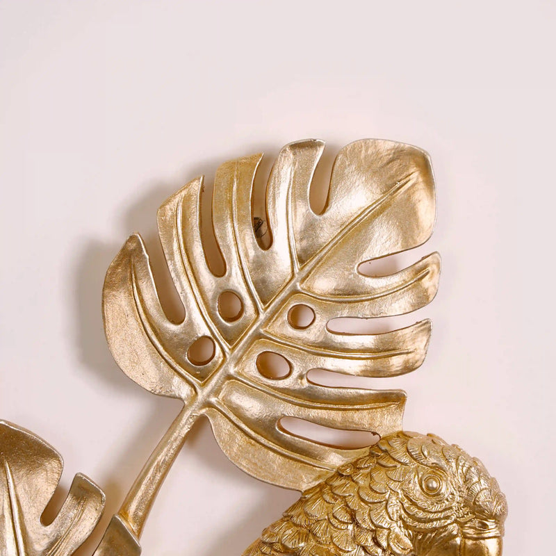 Tropical Parrot Wall Decor Gold