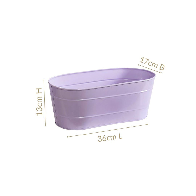 Trough Lined Lavender Oval Plant Holder Set Of 2