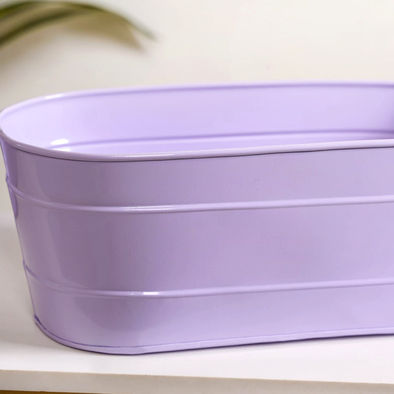 Trough Lined Lavender Oval Plant Holder Set Of 2