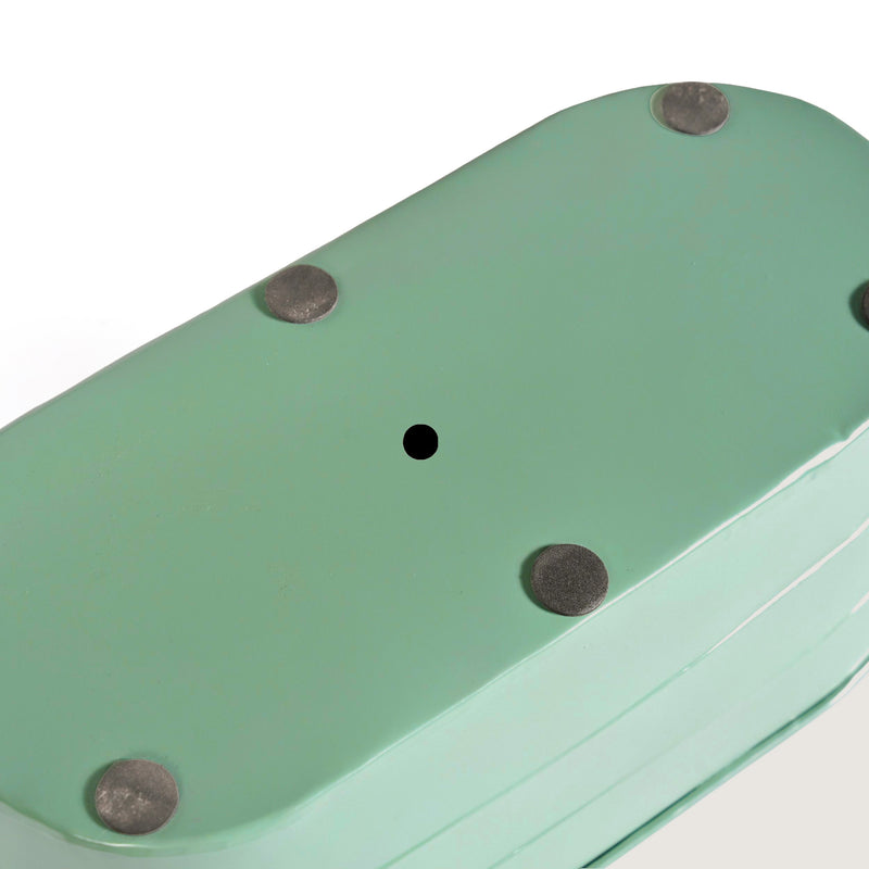 Trough Lined Oval Metal Planter Set Of 2 Sage Green