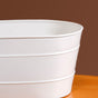 Trough Lined Minimalist Oval Plant Holder Set Of 2 Ivory