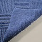 Tufted Anti Slip Pure Cotton Reversible Floor Mat Navy Blue 84x50cm