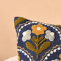 Tufted Blossoms Art Deco Blue Cushion Cover