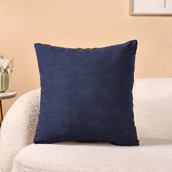 Tufted Blossoms Art Deco Blue Cushion Cover 40x40cm