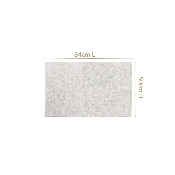 Tufted Cotton Reversible Floor Mat Light Grey 84x50cm