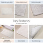  Tufted Cotton Anti Slip Reversible Floor Mat Light Grey 84x50cm