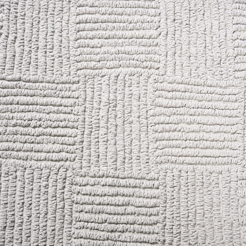  Tufted Cotton Anti Slip Reversible Floor Mat Light Grey 84x50cm