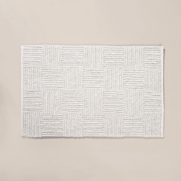 Tufted Cotton Reversible Floor Mat Light Grey 84x50cm