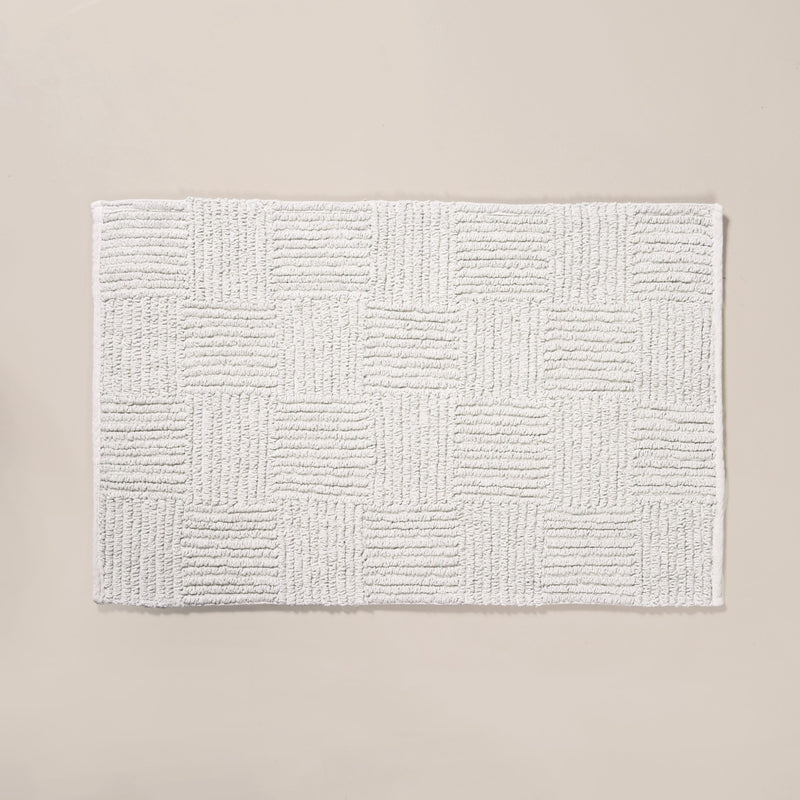  Tufted Cotton Anti Slip Reversible Floor Mat Light Grey 84x50cm