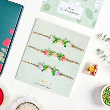 Tulip Rakhi Set Of 5 With Box And Card