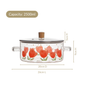Tulip Print Borosilicate Glass Cooking Pot With Lid 2500ml