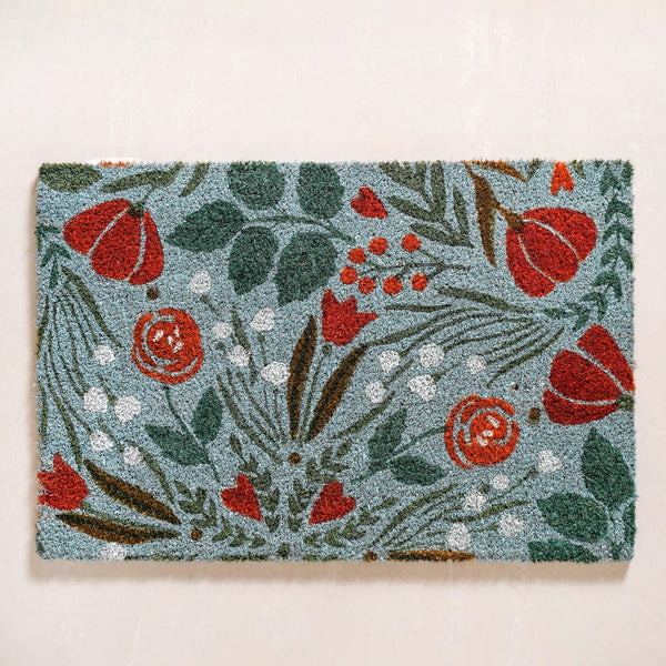 Tulips And Roses Coir Welcome Mat 24x16 Inch