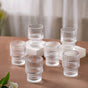 Set Of 6 Stackable Drinking Glasses Ribbed