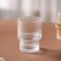 Set Of 6 Stackable Drinking Glasses Ribbed