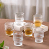 Set Of 6 Stackable Drinking Glasses Ribbed