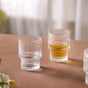 Set Of 6 Stackable Drinking Glasses Ribbed