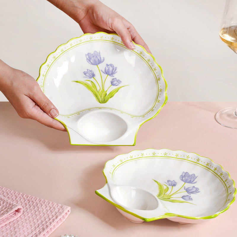 Tuscany Ceramic Section Plates Set Of 2