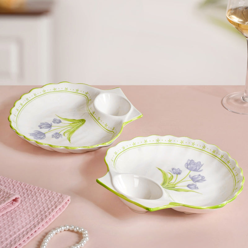 Tuscany Ceramic Section Plates Set Of 2