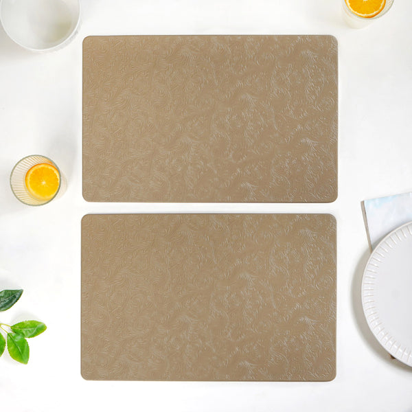 Tuscany Brown Embossed Table Mat Set Of 6