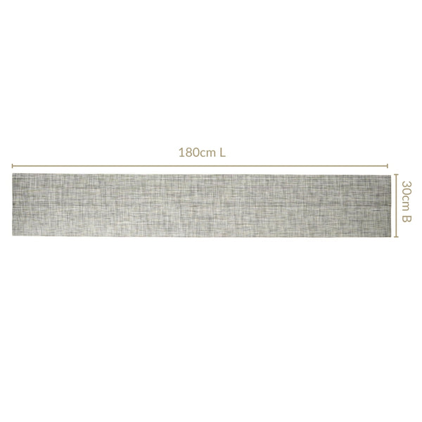 Reversible Washable Table Runner Grey 180x30cm