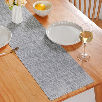 Tweed Reversible Table Runner Grey