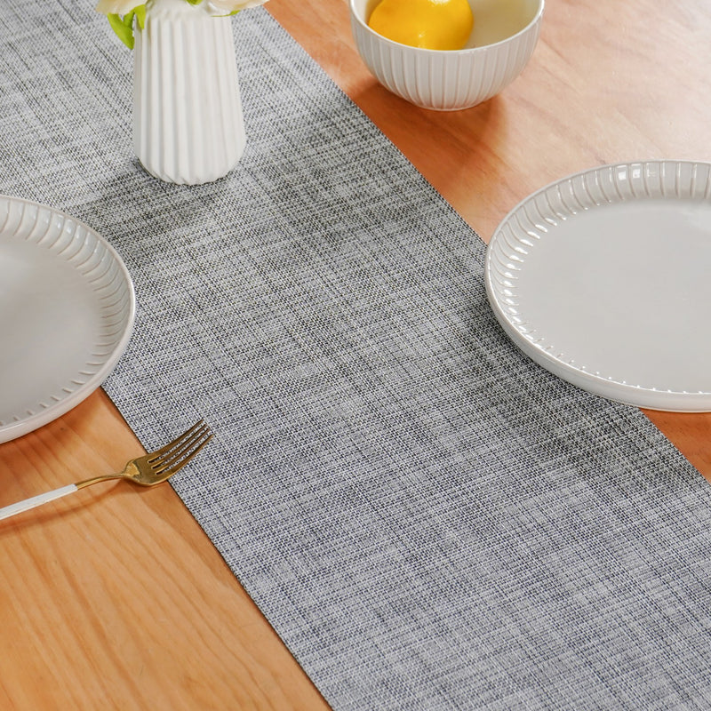 Tweed Reversible Table Runner Grey