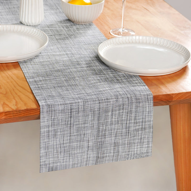 Tweed Reversible Table Runner Grey