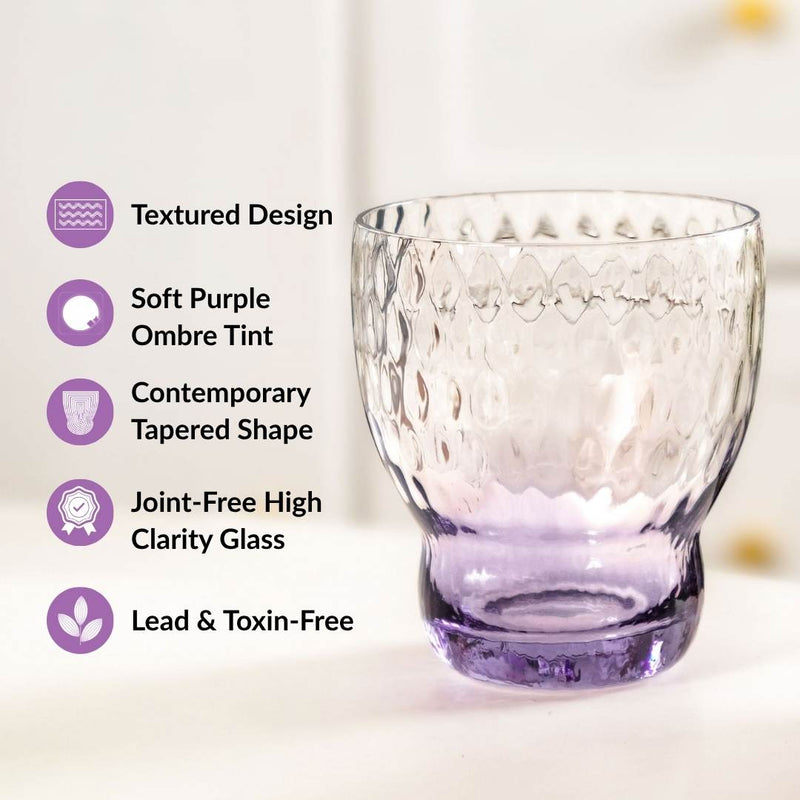 Twilight Embossed Glass Tumbler Set Of 2 360ml