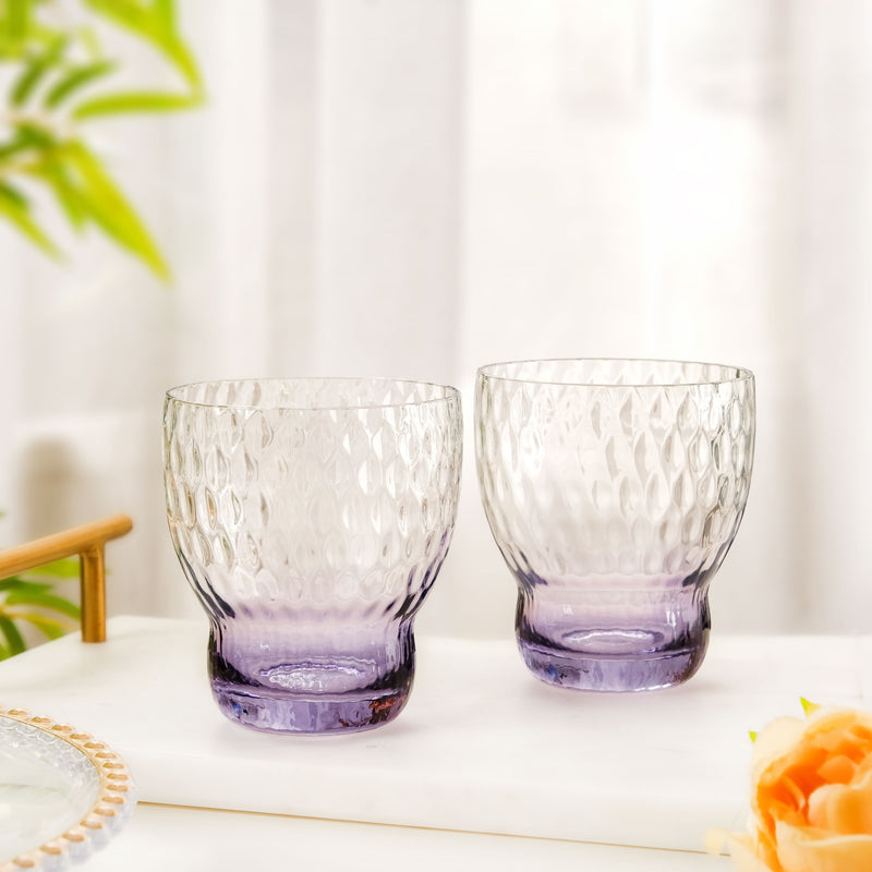 Twilight Embossed Glass Tumbler Set Of 2 360ml