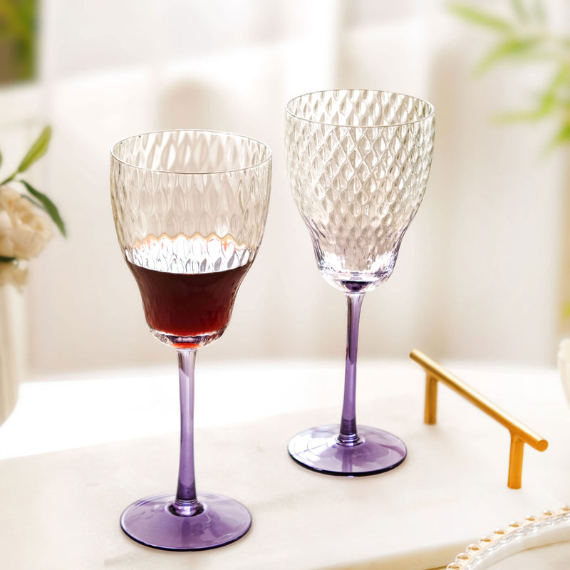 Twilight Embossed Wine Glass Set Of 2 360ml