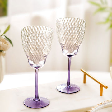 Twilight Embossed Wine Glass Set Of 2 360ml