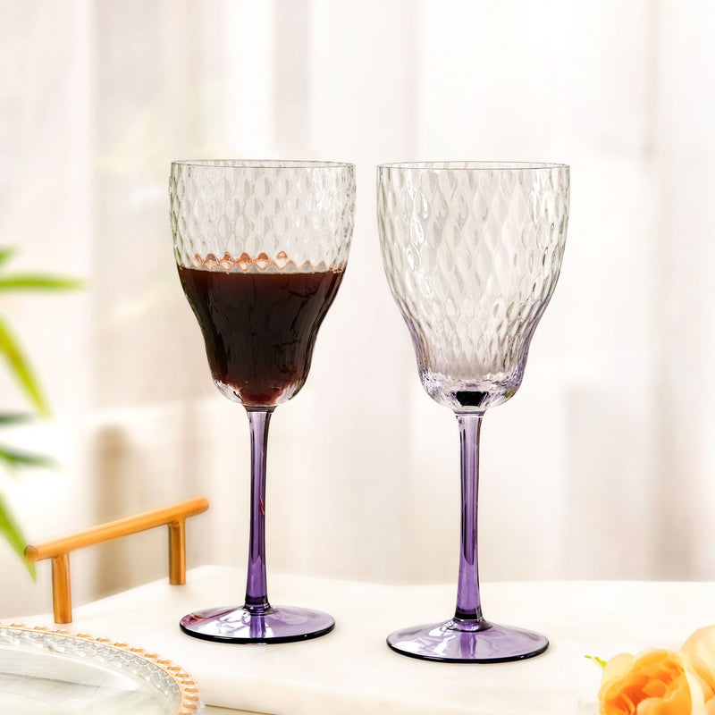 Twilight Embossed Wine Glass Set Of 2 360ml