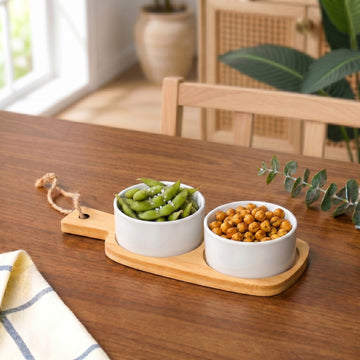 Twin Bowl Serving Platter Set Of 3