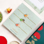 Twin Flowers Set Of 3 Rakhi Gift Box