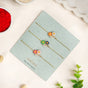 Twin Flowers Set Of 3 Rakhi Gift Box