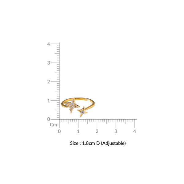 Twinkling Star Bypass Ring Gold