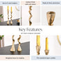 Twirl Table Candle Holder Set Of 2 Gold