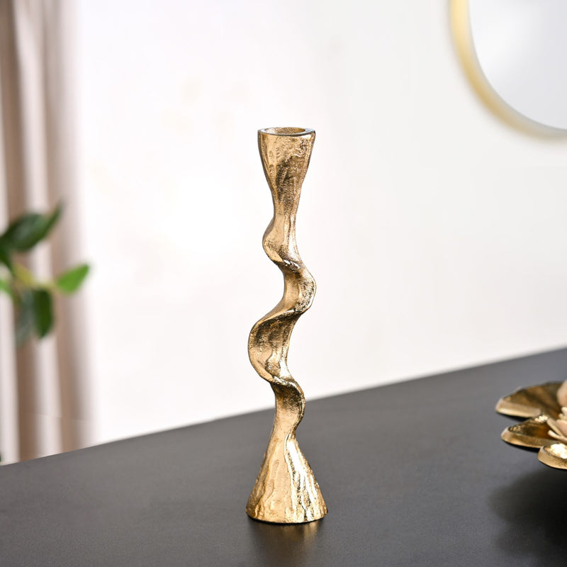 Twirl Table Candle Holder Set Of 2 Gold