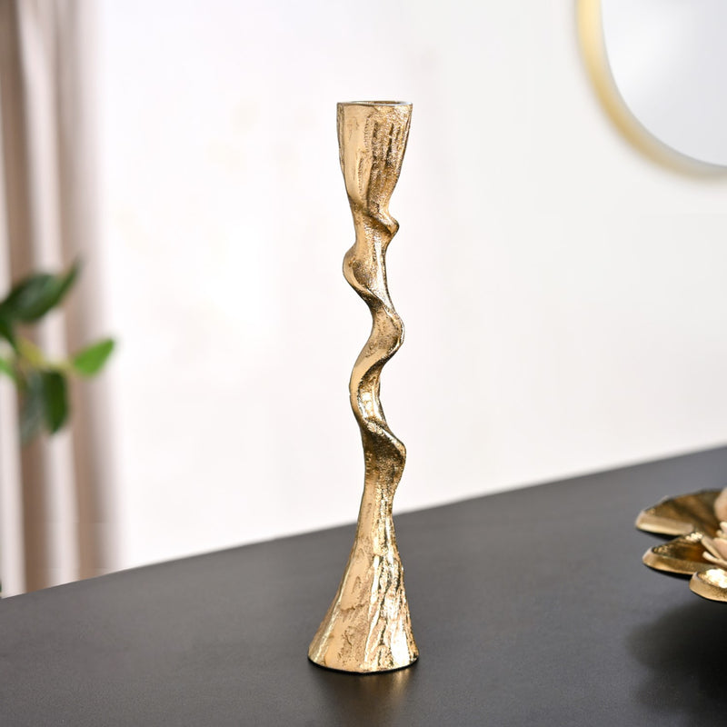 Twirl Table Candle Holder Set Of 2 Gold