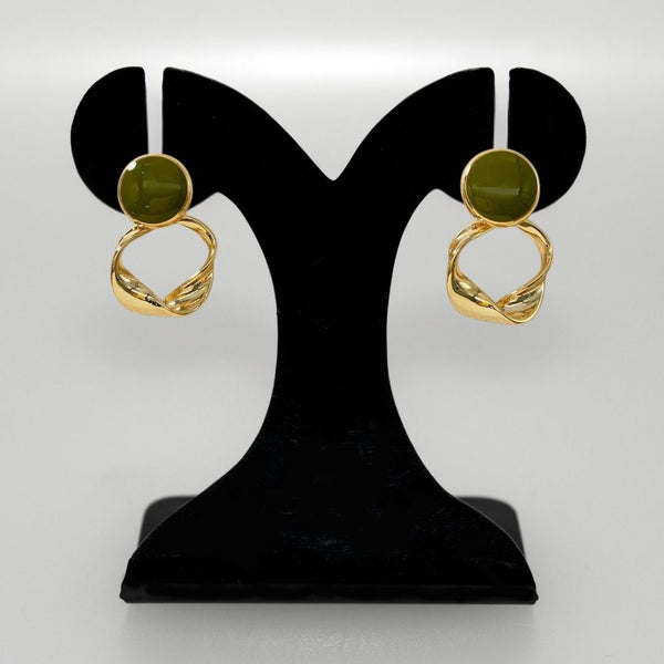 Twisted Grace Earrings Green