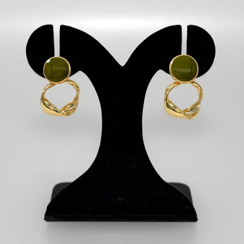 Twisted Grace Earrings Green