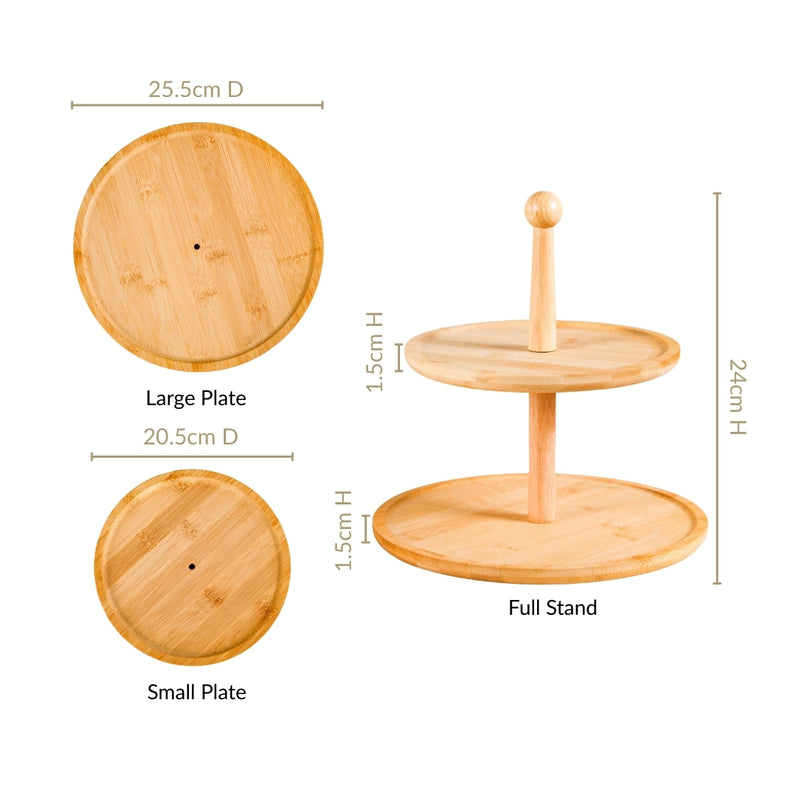 Two Tier Bamboo Cupcake Stand