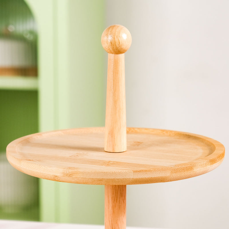 Two Tier Bamboo Cupcake Stand