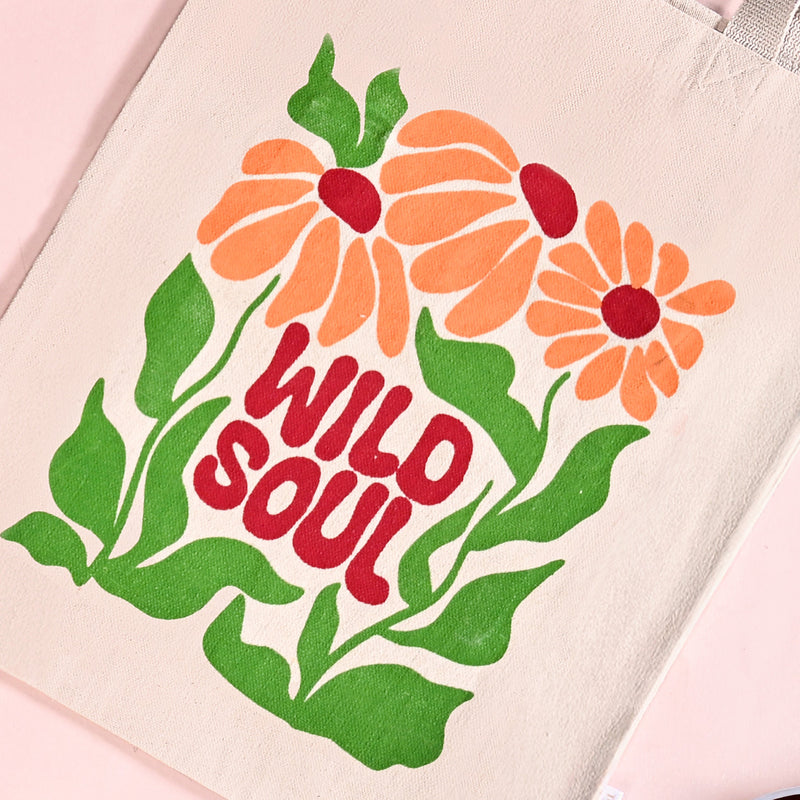 Typography Printed Everyday Canvas Tote Bag Set Of 2