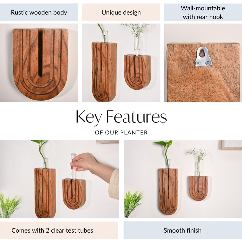 U Shaped Hydroponic Test Tube Wall Planter Set Of 2