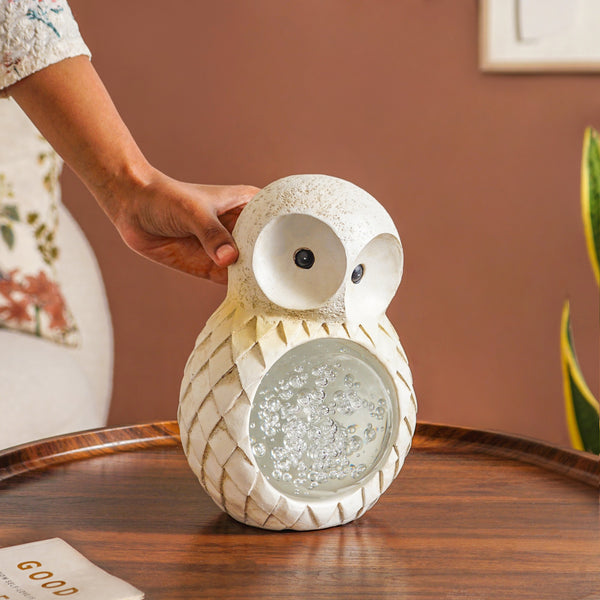Bubble Glass Ball Owl Tabletop Accessory Medium