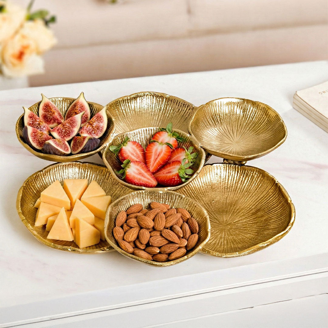Large Clustered Bowls Platter Gold