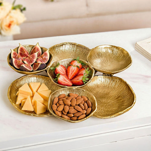 Large Clustered Bowls Platter Gold